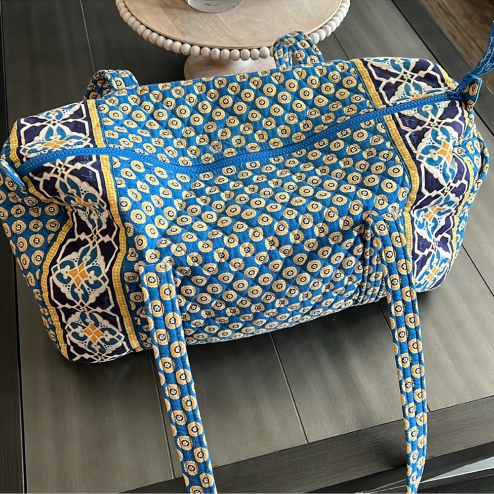 Blue Patterned Vera Bradley Duffel Bag - Picture 1 of 4